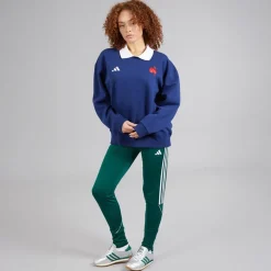 Dame FFC Frankrig Rugby Langærmet Sweatshirt Dark Blue/​Hvid