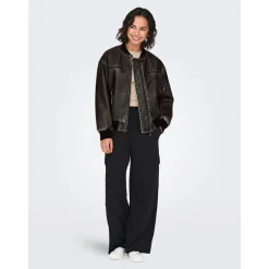 Dame Halli Oversized Bomberjakke Sort