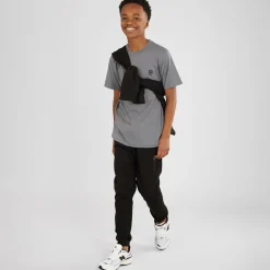 Drenge Tre Dele Hættetrøje T-shirt Og Joggingbukser Sæt Sort/​Koksgrå