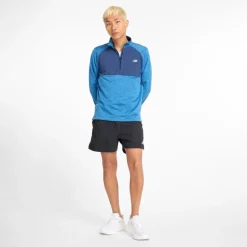 Herre Essential Heat Grid 1/​2 Zip Løbeoverdel Heron Blå