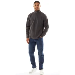Herre 1/​2 lynlås mikro fleece antracit melange