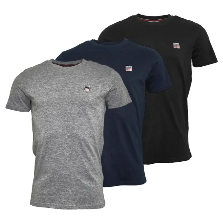 Herre Massimo T-shirts 3-pak Tap Sko/Mørk Grå/Mørk Sap
