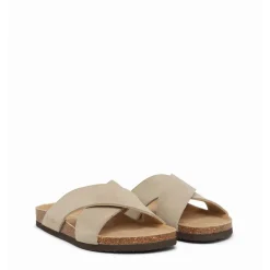 Herresandaler med krydsremme Taupe