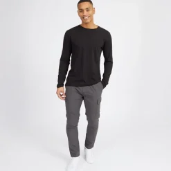 Herre Supreme Rundhals Langærmet T-shirt Sort