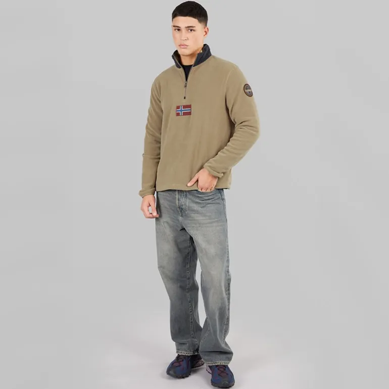 Herre Tev Polar 1/2 Zip Sweatshirt Fallen Rock
