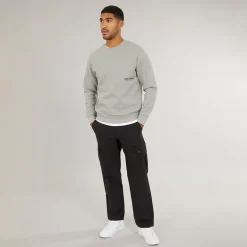 Herre Vesterbro Side Sweatshirt Lys Grå Marl/​Sort