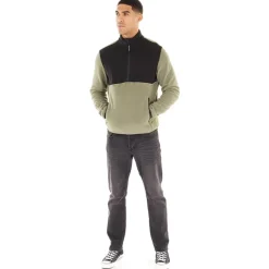 Mænd Halv Zip Fleece Dusty Olive
