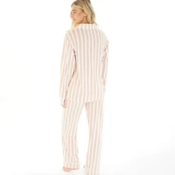 Pyjamas til kvinder Siesta Dæmpet rosa/​hvid stribet